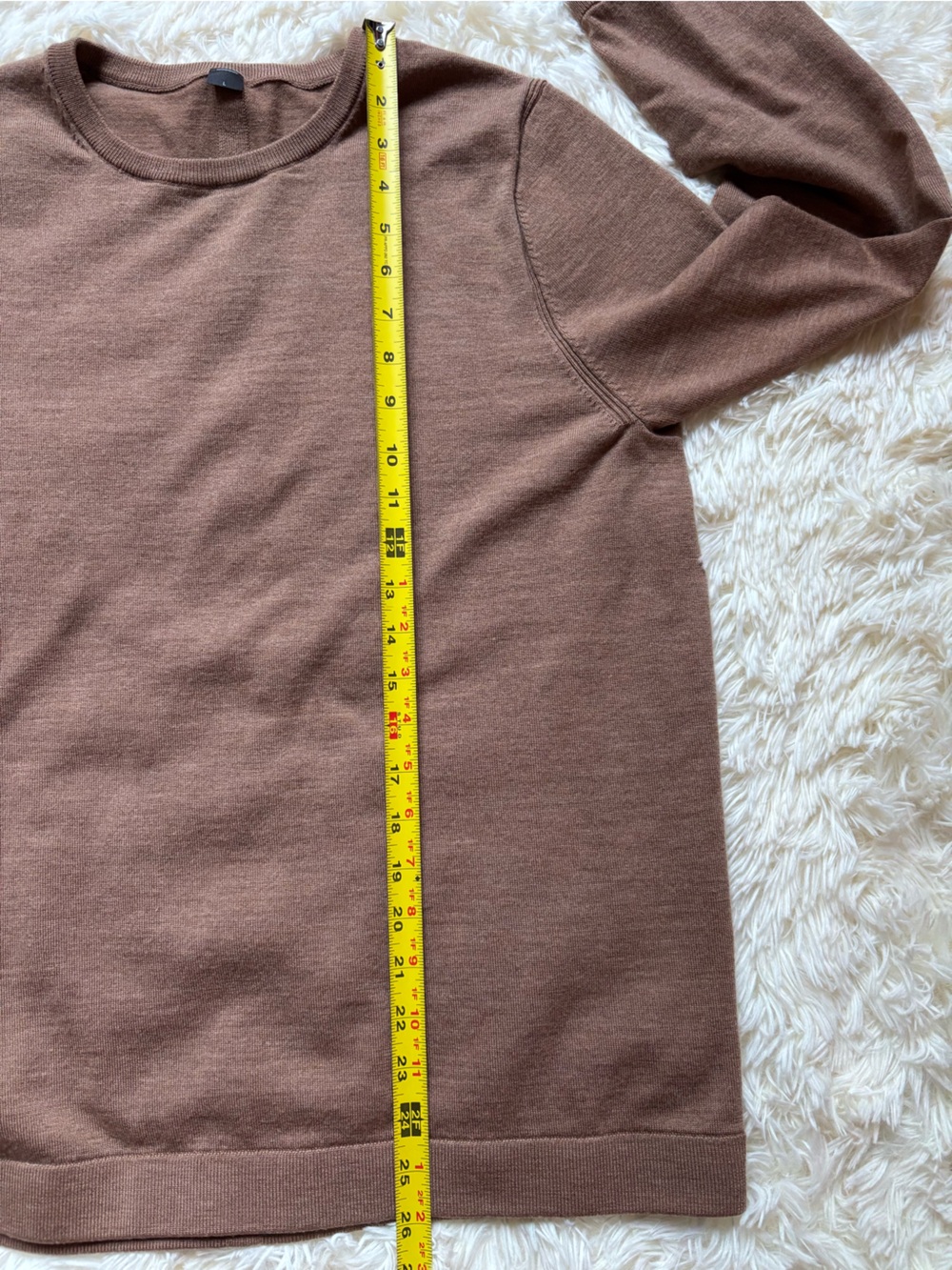 Lululemon Merino Wool Crewneck Sweater Brown Curved Hem Women’s Size Large - Picture 7 of 7